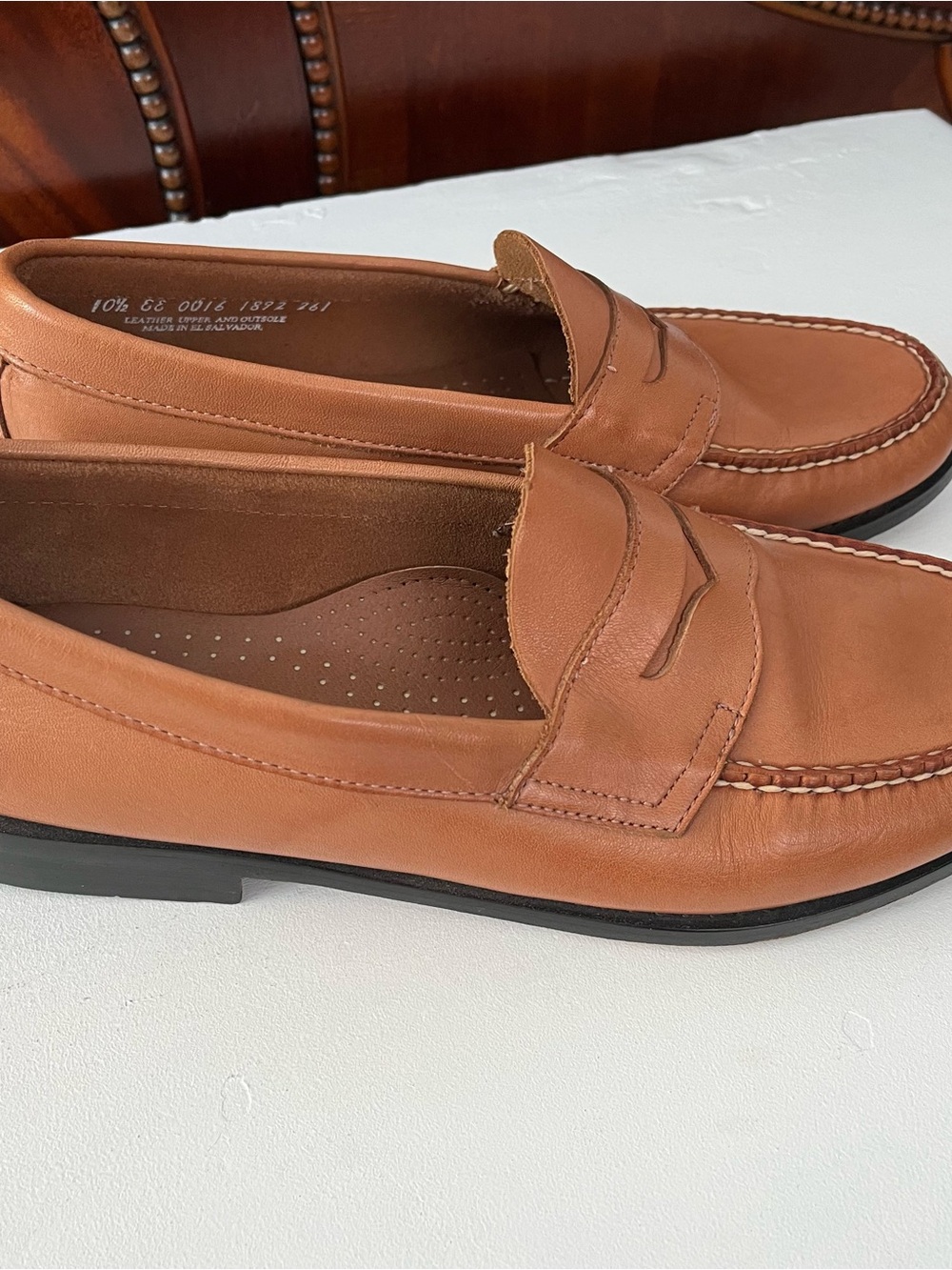 GH Bass & Co Walter Tan Penny Loafers Leather Classic Men's Shoes Size 10.5 EE